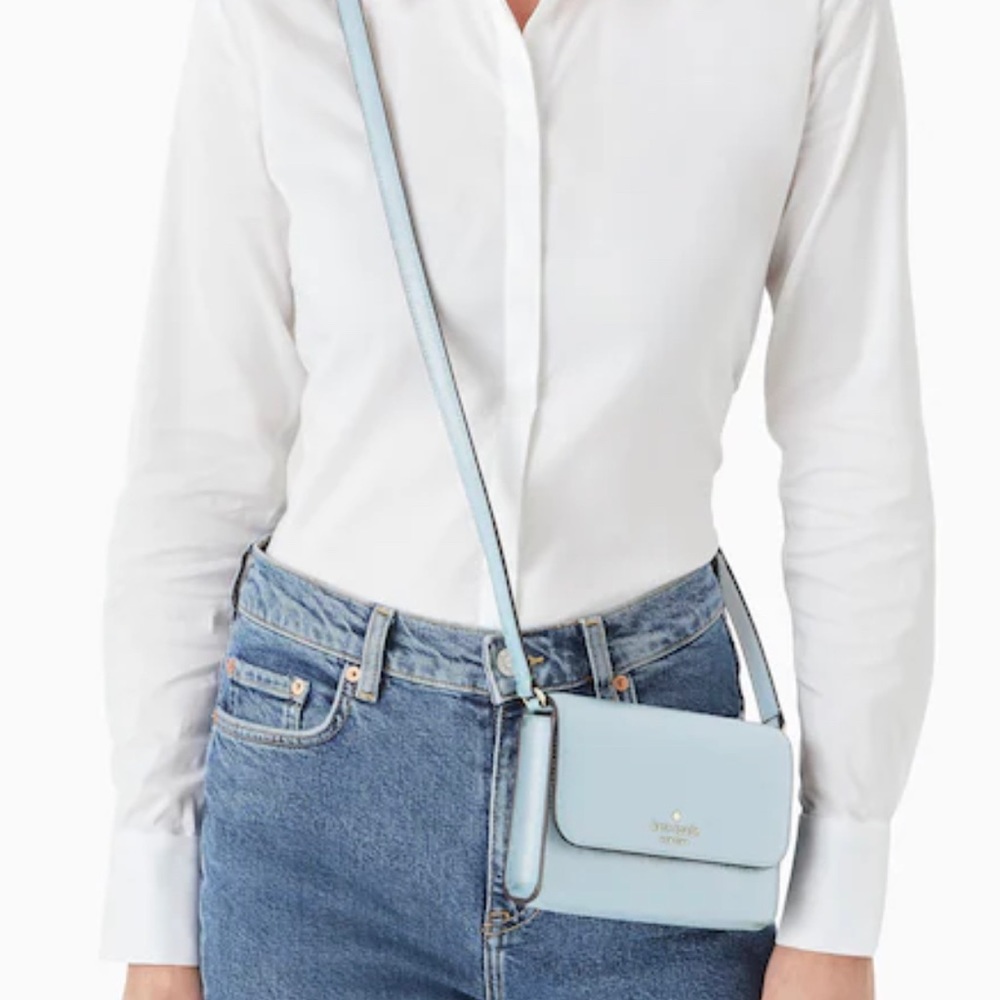 Kate Spade Brynn Small Flap Crossbody Frosty Sky